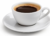 Ein tasse kaffee auf weißem hintergrund | Premium-Foto